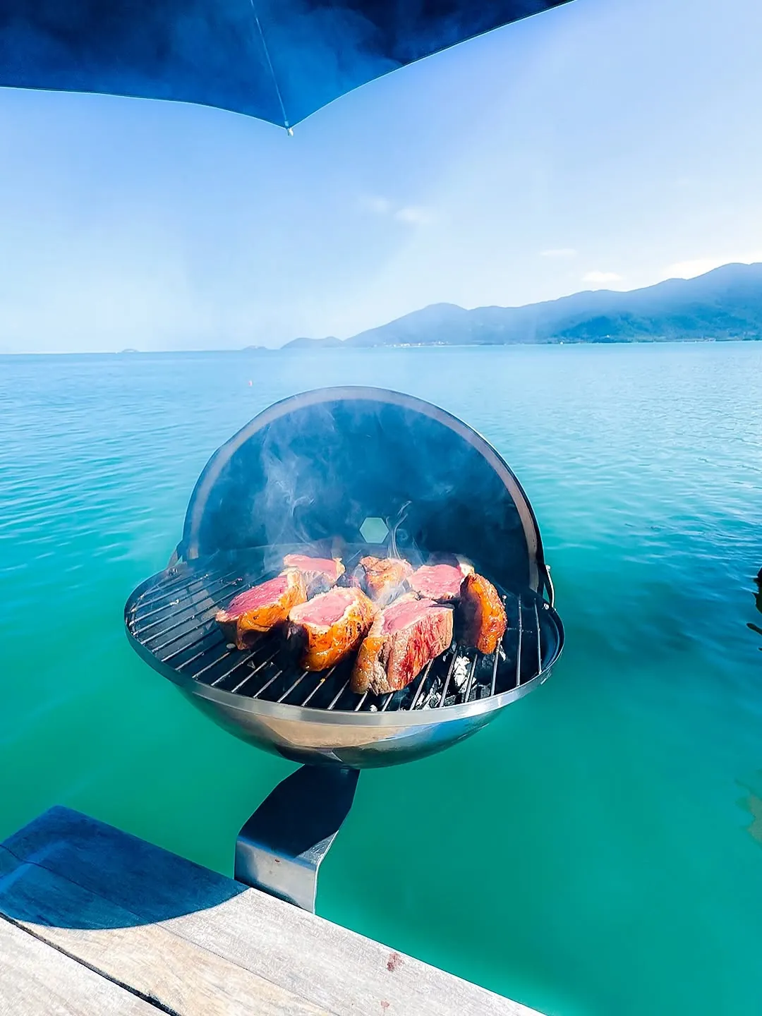 Churrasco no mar